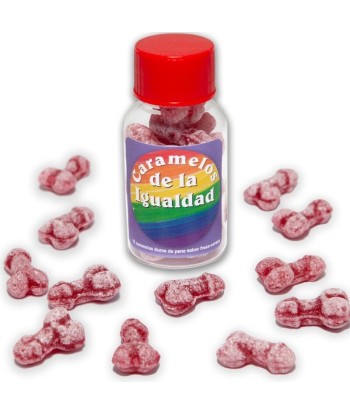 DIABLO PICANTE - 12 CARAMELOS DE LA IGUALDAD FORMA PENE FRESA-CEREZA