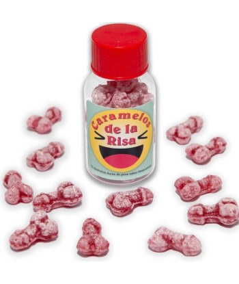 DIABLO PICANTE - 12 CARAMELOS DE LA RISA FORMA PENE FRESA-CEREZA