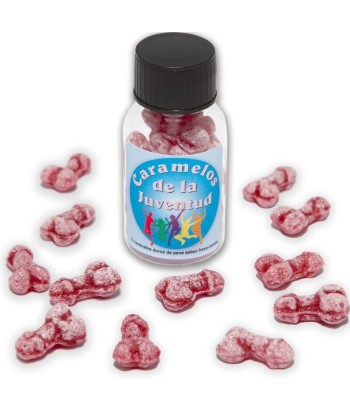 DIABLO PICANTE - 12 CARAMELOS DE LA JUVENTUD FORMA PENE FRESA-CEREZA