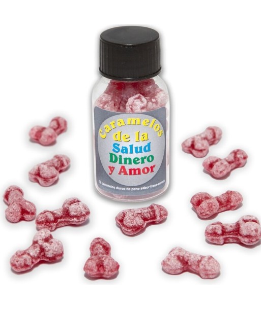 DIABLO PICANTE - 12 CARAMELOS DE LA SALUD-DINERO-AMOR FORMA PENE FRESA-CEREZA DIABLO PICANTE - 12 CARAMELOS DE LA SALUD-DINERO-AMOR FORMA PENE FRESA-CEREZA