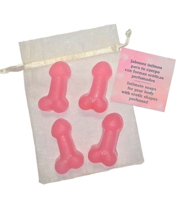DIABLO PICANTE - 4 MINI JABONES PERFUMADOS FORMA PENE ROSA