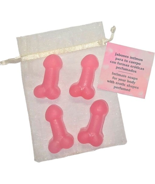 DIABLO PICANTE - 4 MINI JABONES PERFUMADOS FORMA PENE ROSA DIABLO PICANTE - 4 MINI JABONES PERFUMADOS FORMA PENE ROSA