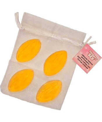 DIABLO PICANTE - 4 MINI JABONES FORMA VAGINA AMARILLO