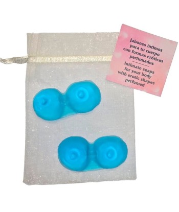 DIABLO PICANTE - 2 JABONES PERFUMADOS FORMA PECHOS AZUL
