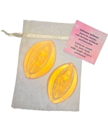 DIABLO PICANTE - 2 JABONES PERFUMADOS FORMA VAGINA AMARILLO