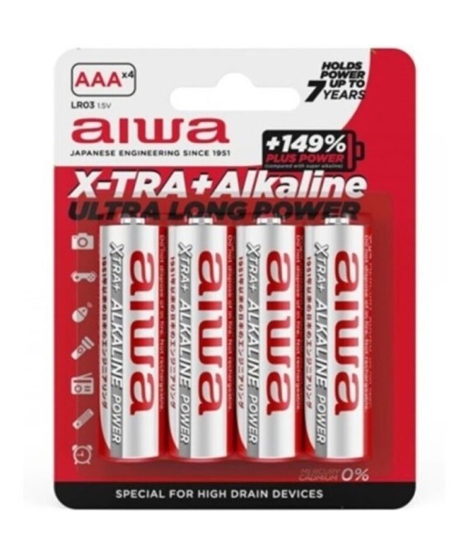 AIWA - X-TRA ALKALINE PILA ALCALINA AAA LR03 BLISTER4