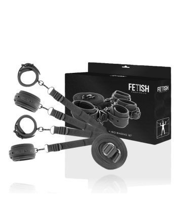 FETISH SUBMISSIVE - SET DE ESPOSAS Y ATADURAS CON FORRO DE NEOPRENO