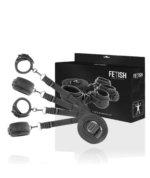 FETISH SUBMISSIVE - SET DE ESPOSAS Y ATADURAS CON FORRO DE NEOPRENO