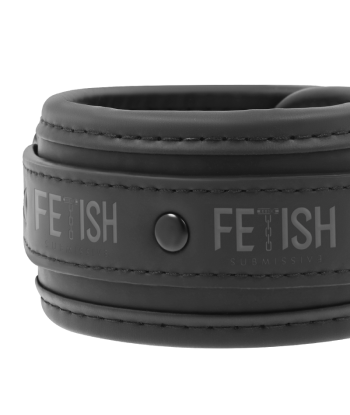 FETISH SUBMISSIVE - COLLAR Y ESPOSAS CUERO VEGANO CON FORRO DE NEOPRENO