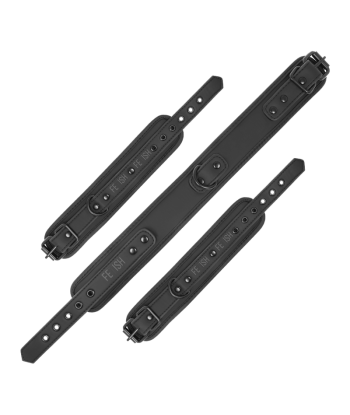 FETISH SUBMISSIVE - COLLAR Y ESPOSAS CUERO VEGANO CON FORRO DE NEOPRENO