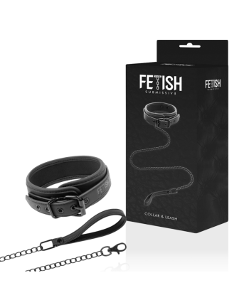 FETISH SUBMISSIVE - COLLAR CON CADENA CON FORRO DE NEOPRENO