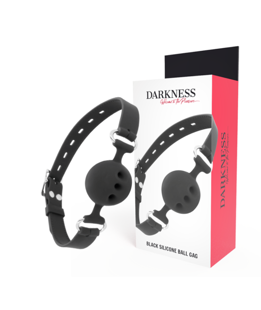 DARKNESS - MORDAZA TRANSPIRABLE SILICONA NEGRO DARKNESS - MORDAZA TRANSPIRABLE SILICONA NEGRO