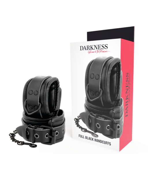 DARKNESS - ESPOSAS AJUSTABLES MANOS LEATHER NEGRO DARKNESS - ESPOSAS AJUSTABLES MANOS LEATHER NEGRO