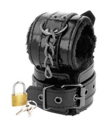 DARKNESS - ESPOSAS CUERO AJUSTABLES TOBILLOS NEGRO CON CANDADO