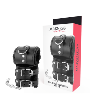 DARKNESS - ESPOSAS CUERO CON FORRO AJUSTABLES NEGRO