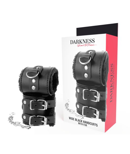 DARKNESS - ESPOSAS CUERO CON FORRO AJUSTABLES NEGRO