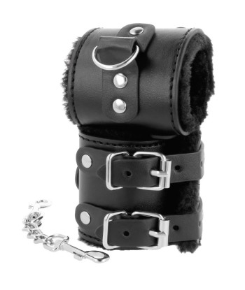 DARKNESS - ESPOSAS CUERO CON FORRO AJUSTABLES NEGRO