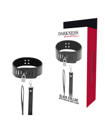 DARKNESS - COLLAR BDSM CON CANDADO NEGRO