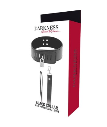 DARKNESS - COLLAR BDSM CON CANDADO NEGRO