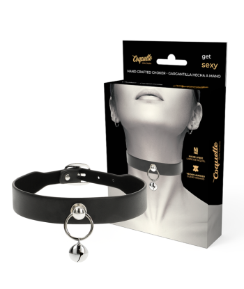 COQUETTE CHIC DESIRE - COLLAR CUERO VEGANO ACCESORIO WOMAN CASCABEL-ARO