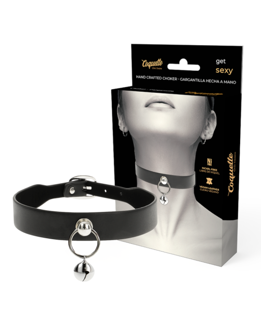 COQUETTE CHIC DESIRE - COLLAR CUERO VEGANO ACCESORIO WOMAN CASCABEL-ARO COQUETTE CHIC DESIRE - COLLAR CUERO VEGANO ACCESORIO WOMAN CASCABEL-ARO