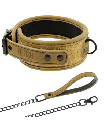 FETISH SUBMISSIVE ORIGEN - COLLAR CON CADENA CON FORRO DE NEOPRENO