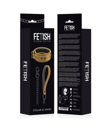 FETISH SUBMISSIVE ORIGEN - COLLAR CON CADENA CON FORRO DE NEOPRENO