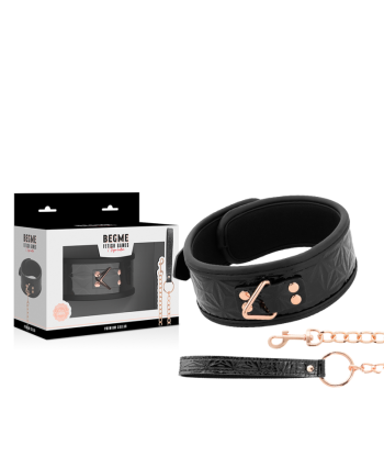 BEGME - BLACK EDITION COLLAR CUERO VEGANO CON FORRO DE NEOPRENO