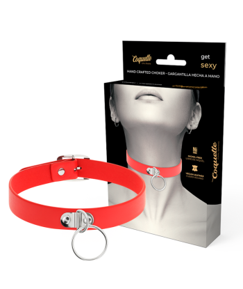 COQUETTE CHIC DESIRE - COLLAR CUERO VEGANO ROJO ACCESORIO WOMAN FETISH
