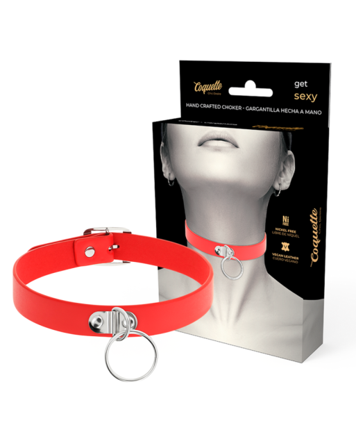 COQUETTE CHIC DESIRE - COLLAR CUERO VEGANO ROJO ACCESORIO WOMAN FETISH COQUETTE CHIC DESIRE - COLLAR CUERO VEGANO ROJO ACCESORIO WOMAN FETISH