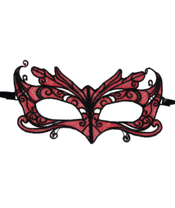 QUEEN LINGERIE - ANTIFAZ DE ENCAJE DETALLES ROJO