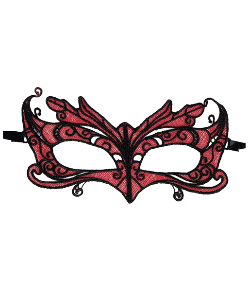 QUEEN LINGERIE - ANTIFAZ DE ENCAJE DETALLES ROJO