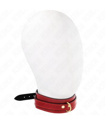 KINK - COLLAR AJUSTABLE ROJO VINO DETALLES DORADOS 29-42.5 CM X 4 CM