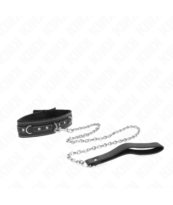 KINK - COLLAR CON CORREA 105 CM DE PIEL DE PVC REMACHE DE DIAMANTES DE IMITACIÓN 41.5 X 4 CM