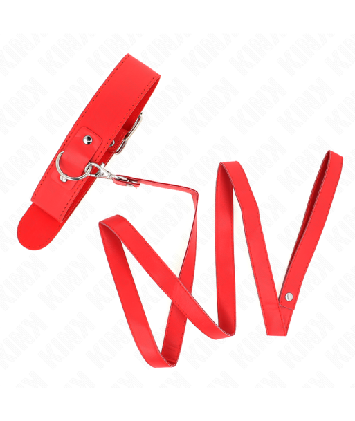 KINK - COLLAR CON CORREA 116 CM FINO ROJO AJUSTABLE 32-50 CM X 8 CM KINK - COLLAR CON CORREA 116 CM FINO ROJO AJUSTABLE 32-50 CM X 8 CM