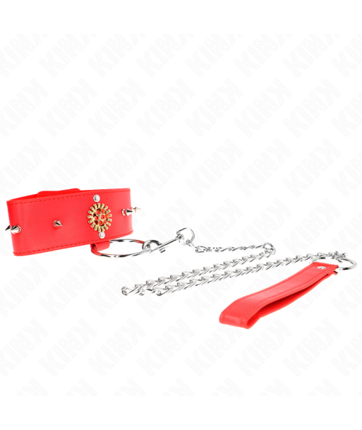 KINK - COLLAR CON CORREA 65 CM CUELLO DE DIAMANTES ROJO AJUSTABLE 35-51 CM X 7 CM KINK - COLLAR CON CORREA 65 CM CUELLO DE DIAMANTES ROJO AJUSTABLE 35-51 CM X 7 CM