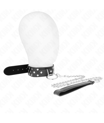 KINK - COLLAR CON CORREA 65 CM REMACHE ANILLA NEGRO AJUSTABLE 36-50 CM X 3.8 CM