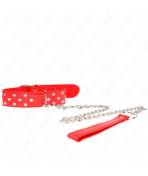 KINK - COLLAR CON CORREA 65 CM REMACHE ANILLA ROJO AJUSTABLE 36-50 CM X 3.8 CM KINK - COLLAR CON CORREA 65 CM REMACHE ANILLA ROJO AJUSTABLE 36-50 CM X 3.8 CM