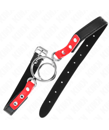KINK - MORDAZA CON MÚLTIPLES JUNTAS TÓRICAS 4 - 4.8 CM ROJO AJUSTABLE 38 X 56 CM