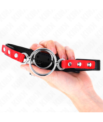 KINK - MORDAZA CON MÚLTIPLES JUNTAS TÓRICAS 4 - 4.8 CM ROJO AJUSTABLE 38 X 56 CM
