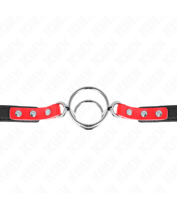 KINK - MORDAZA CON MÚLTIPLES JUNTAS TÓRICAS 4 - 4.8 CM ROJO AJUSTABLE 38 X 56 CM