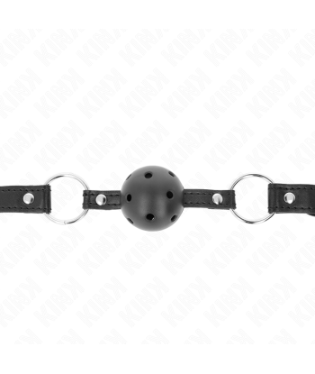 KINK - MORDAZA DE BOLA 4.5 CM NEGRA DURA HUECA MODELO 1 63.5 X 2 CM