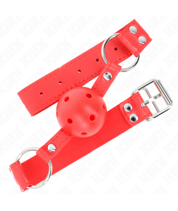 KINK - MORDAZA DE BOLA 4.5 CM DURA HUECA ROJO COMPLETA 62 x 2 CM