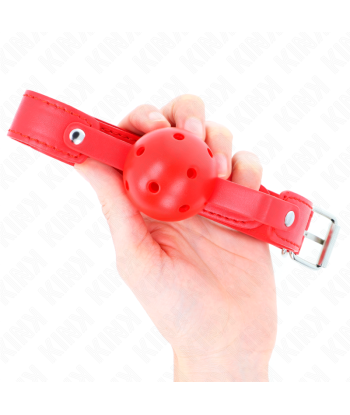 KINK - MORDAZA DE BOLA 4.5 CM TRANSPIRABLE ROJO 65 x 2.5 CM