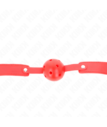KINK - MORDAZA DE BOLA 4.5 CM TRANSPIRABLE ROJO 65 x 2.5 CM