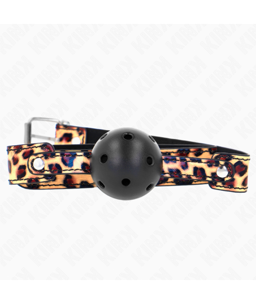 KINK - MORDAZA DE BOLA 4.5 CM TRANSPIRABLE LEOPARDO 65 x 2.5 CM KINK - MORDAZA DE BOLA 4.5 CM TRANSPIRABLE LEOPARDO 65 x 2.5 CM