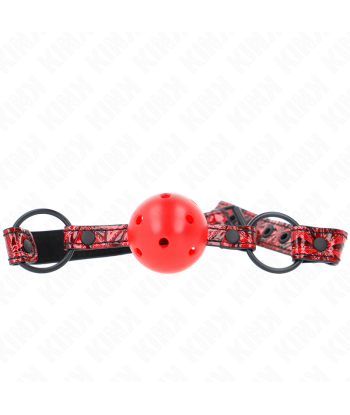 KINK - MORDAZA DE BOLA 4.5 CM CON PATRÓN DE DIAMANTE MODELO 1 64.5 CM AJUSTABLE 42- 60 CM