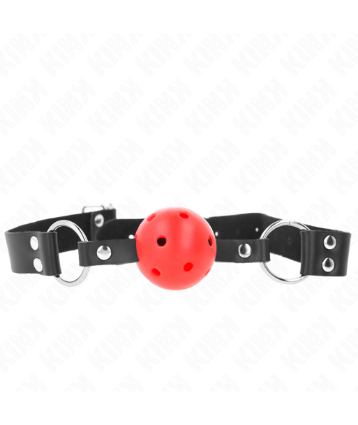 KINK - MORDAZA DE BOLA 4 CM TRANSPIRABLE CON DOBLE REMACHE ROJO 62 x 2.5 CM AJUSTABLE 42-58 CM KINK - MORDAZA DE BOLA 4 CM TRANSPIRABLE CON DOBLE REMACHE ROJO 62 x 2.5 CM AJUSTABLE 42-58 CM