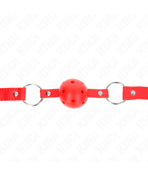 KINK - MORDAZA DE BOLA 4 CM TRANSPIRABLE CON DOBLE REMACHE MODELO 1 ROJO 62 x 2.5 CM AJUSTABLE 42-58 CM KINK - MORDAZA DE BOLA 4 CM TRANSPIRABLE CON DOBLE REMACHE MODELO 1 ROJO 62 x 2.5 CM AJUSTABLE 42-58 CM