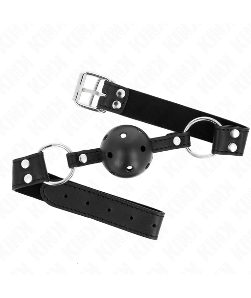 KINK - MORDAZA DE BOLA 4 CM TRANSPIRABLE CON DOBLE REMACHE MODELO 1 NEGRO 62 x 2.5 CM AJUSTABLE 42-58 CM KINK - MORDAZA DE BOLA 4 CM TRANSPIRABLE CON DOBLE REMACHE MODELO 1 NEGRO 62 x 2.5 CM AJUSTABLE 42-58 CM